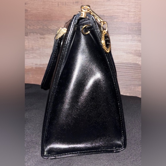 Gianni Versace Sunburst Authentic Black Leather Top Handle Bag Like New - Picture 6 of 15